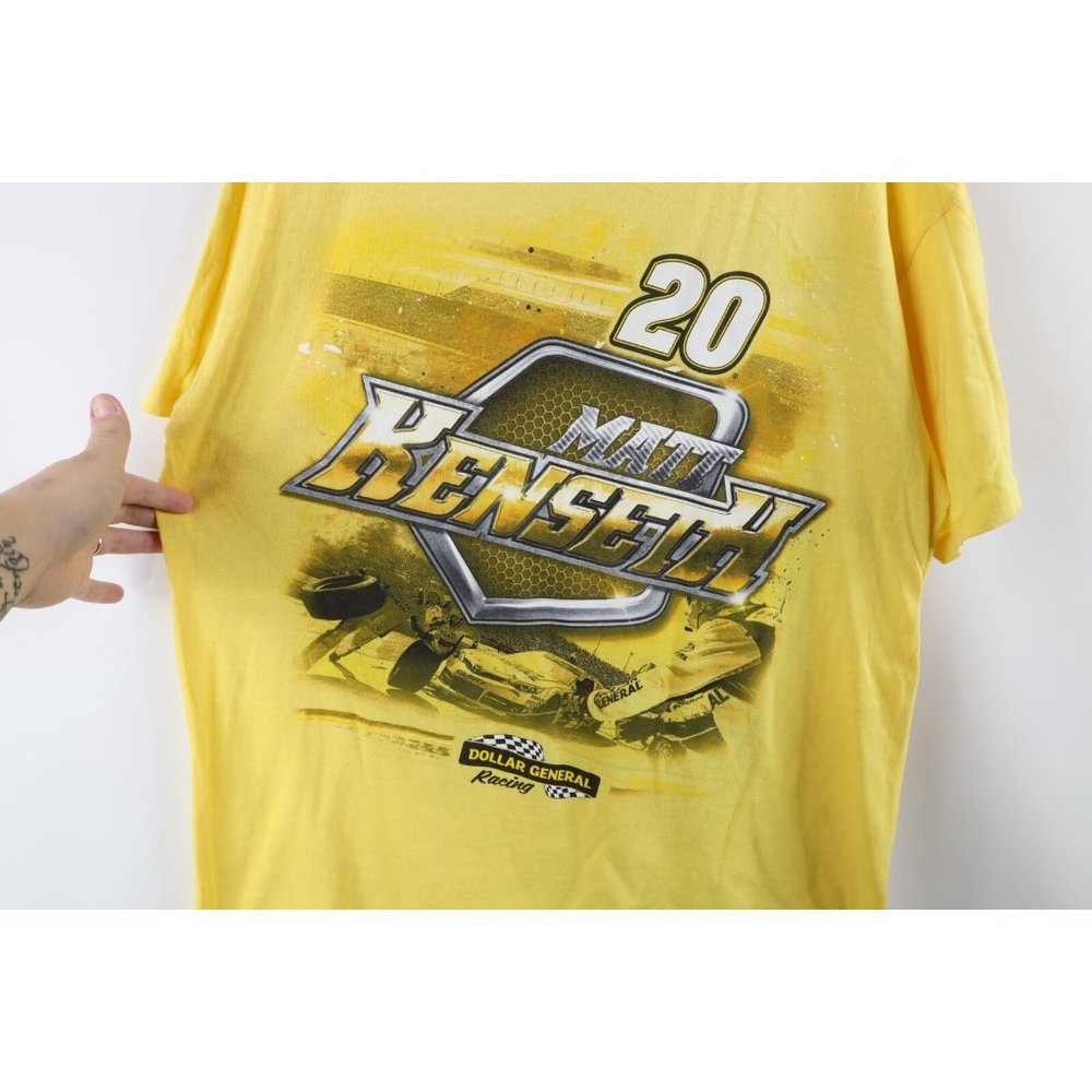 Vintage NASCAR Mens Large Spell Out All Over Print Matt Kenseth Racing T-Shirt - Picture 4 of 12